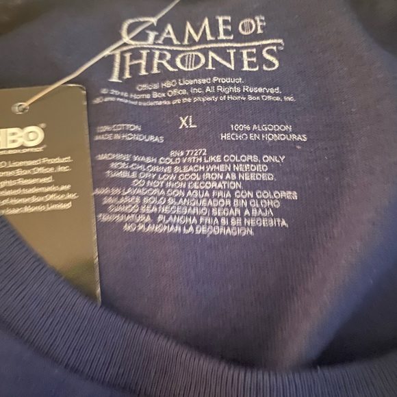 Game of thrones  Yankees baseball men’s blue t-shirt Size XL ( 41 A ) - Picture 3 of 3